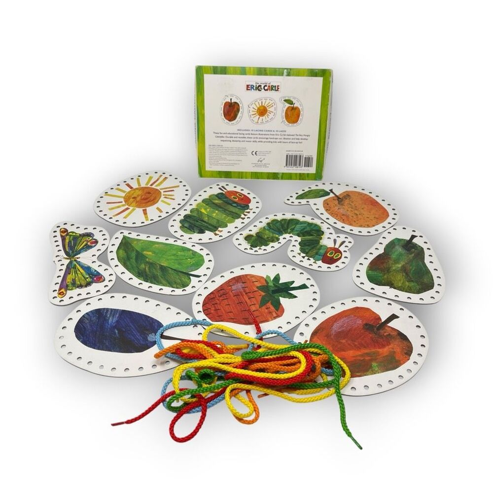 The Very Hungry Caterpillar Lacing Cards & String Eric Carle Incomplete Preowned